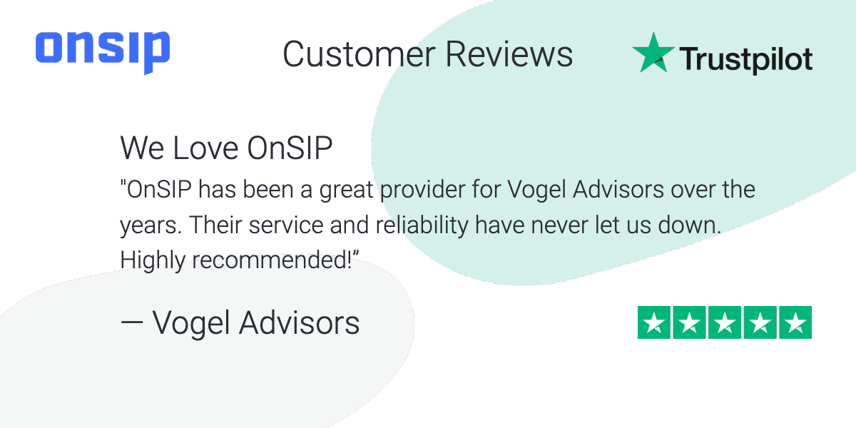 图形显示客户审查OnSIP突出显示我们的服务与可靠性