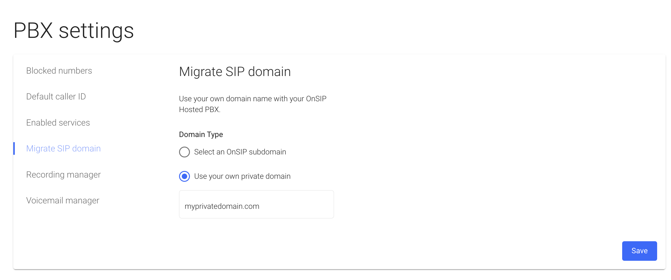 OnSIP网络应用迁移SIP域名截图